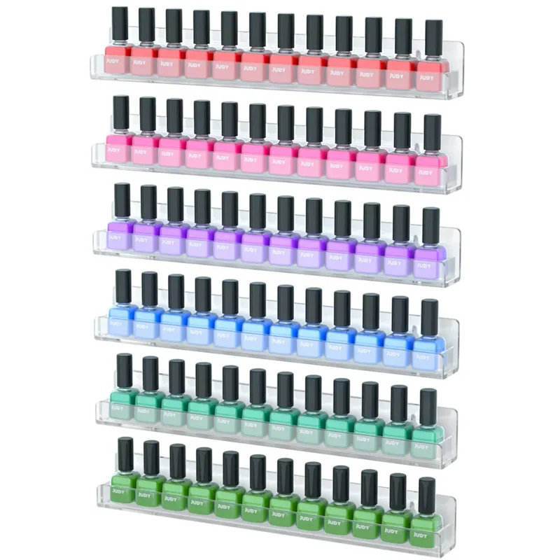 Clear Acrylic Nail Polish Organizer Display 90 Bottles (Pack of 6)