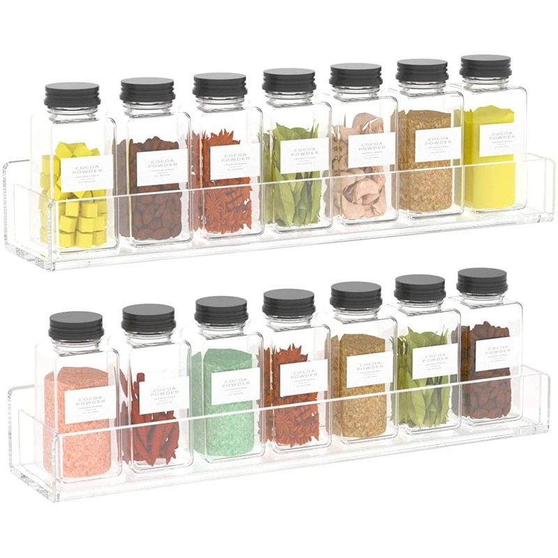 Wall Mounted Spice Rack Organizer,Clear Acrylic Spice Shelf Storage Holder